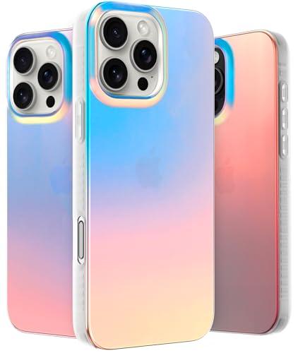 LONLI Hue for iPhone 16 Pro Max Case – Dynamic PrismGlow Holographic Iridescent Phone Cover, Slim Shock-Absorbing Protection, Cute Aesthetic Case for Women & Girls