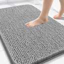 Arotive Bathroom Rugs 30x2, Extra Soft Absorbent Shaggy Chenille Bath Rugs, Machine Washable Rubber Backing Non-Slip Bath Mats for Bathroom Floor Tub and Shower, Home Decor Accessories,Light Grey