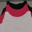 TAIPOVE Womens Extra Long Tunic Tank Tops Cotton Camisoles Basic Layering Sleeveless Undershirts 3 Pack (Black/White/Hot Pink) XL