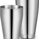 Sabary 4 Pcs Cocktail Shakers Professional Bar Shaker Boston Set Stainless Steel Martini Drink Mixer Basic Tool Weighted Shake Metal Can Cocktail Shaker Set, 18 Oz, 28 oz (Silver)
