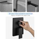 ROVOGO Bathtub Shower Faucet Set with Valve, Shower System with Tub Spout, 10-in. Rain Shower and Handheld, Square Shower Fixtures All Metal Wall Mount, Black
