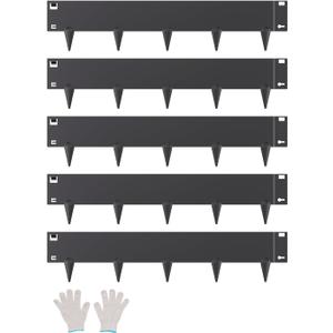 VEVOR Steel Landscape Edging, 5 Packs 39 x 5 in Rust-Resistant Metal Landscape Edging, Bendable Garden Edging Border, Heavy Duty Lawn Edging, Easy-to-Install, Flower Bed Yard Pathway Divider Black