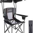 FAIR WIND Portable Canopy Camping Chair 380 LBS Capacity Heavy Duty Oversized Folding Lawn Chair with Sunshade for Beach, Fishing, Sports & Outdoors