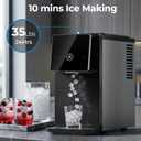 Electactic Nugget Ice Makers Countertop, Portable Ice Maker with Self-Cleaning, 35Lbs Per Day, Self Dispensing Design, One-Click Operation, 1.8L Water Tank, 1.5Lbs Ice Storage, for Multi-Scenario Use