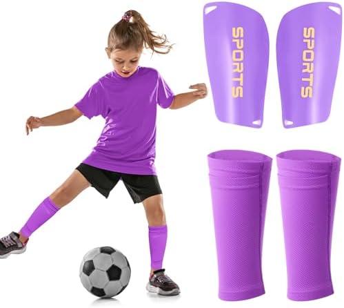 Syhood Soccer Shin Guards for Kids Youth Teens Adults Shin Pads and Sock Sleeves for 3-15 Years Old Children Boys Girls Protection Gear EVA Cushion Protection for Soccer Football Game