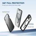 TIESZEN for iPhone 15 Case, Compatible with MagSafe, Built-in Privacy Screen Protector and Camera Protection, Anti Spy Full Body Dustproof Shockproof Hard Phone Case 6.1", Black