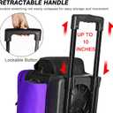 DAFISKY 3 Ball Bowling Bags with Wheels, Roller Bowling Bag with Multiple Pockets Retractable Handle Extends to 38