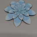 Light Sky Blue Metal Flower Wall Art Decor, 9.5 Rustic Modern Floral Sculpture, Distressed Hanging Home Decoration Accent Artworks for Indoor Bedroom Living Room Office Outdoor Garden Patio