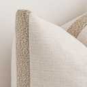 a moment Loop Yarn Linen-Like Pillow Cover Natural Soft Decorative Throw Pillow Case Farmhouse 18x18 Inch, Bohemian Textured Cushion Cover for Sofa Bed, Wrinkle-Resistant Home Decor Beige