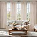 MIULEE Pinch Pleated Thick Linen Curtains 90 Inch Long 4 Panels Set Back Tab Memory Trained Pinch Pleat Semi Sheer Light Filtering Privacy Curtains Let Light in Window Drapes for Living Room Bedroom