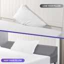 Vekkia Queen Bed Wedge Pillow for Headboard Gap 06" Mattress Gap Filler with Supportive Comfort Foam & Large Side Pockets Prevents Lost Pillows & Items, Washable Cover (Gray 60"x10"x7")
