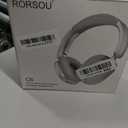 RORSOU C6 Active Noise Cancelling Headphones, Wireless Over Ear Bluetooth Headphones, 60H Playtime, Lightweight Folding Deep Bass Comfort Fit Ear Cups Headset with Mic for iPad/Travel/PC/Home Silver