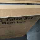 6' Picnic Table Set w/2 Benches 3-Piece 1-Case Camping Table Chair Set, 70" L x 26" W x 29" H