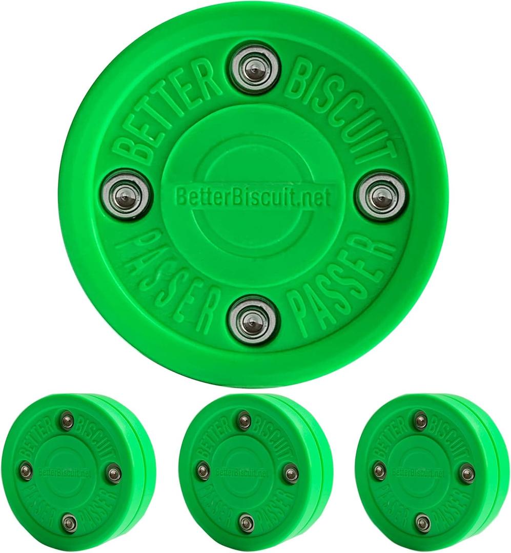 Better Biscuit Hockey Passer Pucks-3 Pack, Green