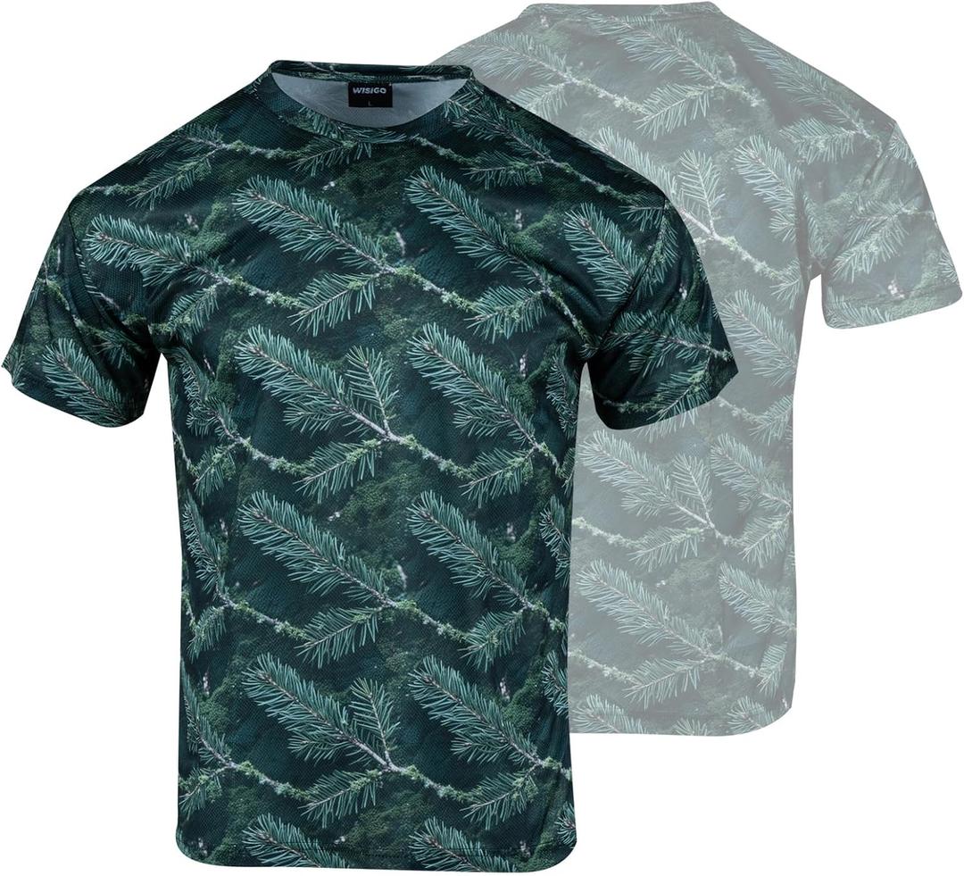 Camo Hunting Shirts for Men,Camouflage Lightweight Breathable T Shirt for Fishing Hiking Outdoor Activities (XL)