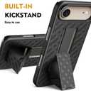 for iPhone 17 Air Holster Case, Belt Clip Cover Shell Holster Combo Slim Rugged for iPhone 17 Air with Kickstand (6.5") 2025 Release, Black