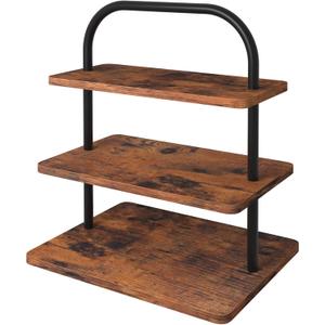 3 Tier Cupcake Stand for 50 Cupcakes, Wood Cupcake Tower Dessert Display Stand, Rustic Tiered Tray Stand, Reusable Cupcake Stand for Wedding, Birthday, Graduation (Brown)