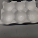 6 Cups Egg Tray Serveware, Eggs Dispenser, Egg Holder Set Kitchen Restaurant Fridge Storage Decorative Accessory (White, 1 pack)