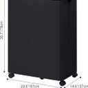 efluky Double Laundry Hamper with Wheels, Divided Laundry Hamper with Removable Bags, 2 Section Dirty Clothes Basket with Handles for Bathroom, Bedroom & Laundry Room, 160L Dark Black