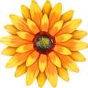 Metal Flowers Outdoor Decor 13" Metal Sunflower Wall Art Decorations Sunflower Wall Decor for Kitchen Living Room Porch Garden Yard (Yellow)