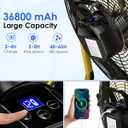 18'' Portable Battery Operated Fan, Cordless Camping Floor Fan Outdoor, Long Lasting Rechargeable Battery Powered Fan, 360 Tilt, USB Output, Wireless, for Home Gazebo Greenhouse Outside Gym