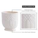Bathroom Trash Can, Ceramic Wastebasket Garbage Container for Bathroom, Bedroom, Dorm, College, Office, Beige-White Decorative Compact Trash Can