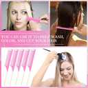 Patelai 30 Pcs Rat Tail Combs Bulk Steel Pin Rat Tail Carbon Fiber Heat Resistant Teasing Combs Fine Tooth Pintail Braiding Hair Tools for Stylists Salon Sectioning Detangling(Pink and Gold)