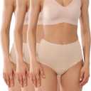 Washable Women High Rise Urinary Incontinence Underwear Leakproof Postpartum Panty Bladder Leak Protection 3 Pack (X-Large, Beige)