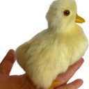 Pack of 3 Realistic Yellow Baby Duck Figurines - Lifelike Plush Ducklings Spring Duckies Farm Animal Easter Decoration Barnyard Ornaments Photo Props