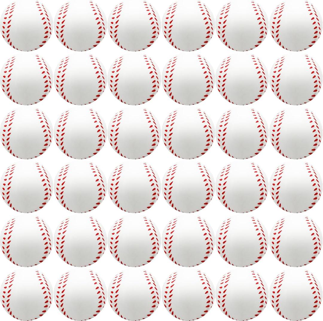 60 Pcs Baseball Stress Ball, 2.5 Inch Mini Squeeze Foam Baseball Bulk, Baseball Squishy Balls for Kids, Relaxable Sports Ball for Themed Party Favors, Decoration, Anxiety Relief