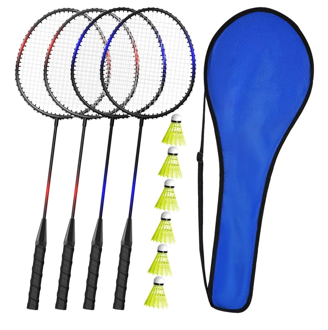 KH Badminton Rackets Set of 2 4 6 for Adults Kids,Beach Lawn Backyard Game Outdoor Sports,Racquets,Shuttlecocks & Carry