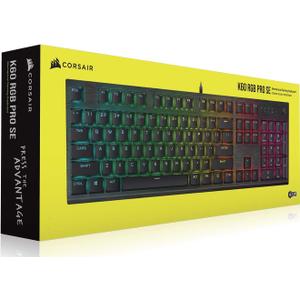 Corsair K60 RGB Pro SE Mechanical Gaming Keyboard - CHERRY Mechanical Keyswitches - Durable AluminumFrame - Customizable Per-Key RGB Backlighting - PBT Double-Shot Keycaps - Detachable Palm Rest,Black