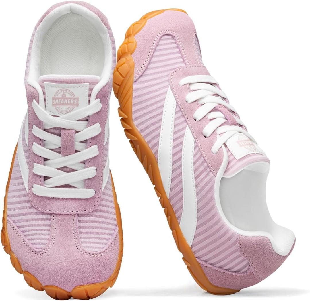 Barefoot Shoes Women Casual Sneakers,Wide Toe Box Shoes Women Zero Drop Barefoot Shoe Men,Minimalist Trail Running Shoe,Non-Slip Lightweight Breathable Comfortable Fashion Walking Hiking Shoes Unisex (9.5-10 Women/8-8.5 Men, Pink)