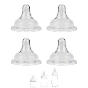 Silicone Nipple for Gulicola Natural Glass Bottle, Medium Flow Nipple Level 2, 3 m+, 4 Count