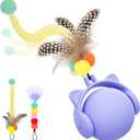 ORSDA Cat Toys for Indoor Cats, New Intelligent Voice Timing Touch Control Cats Ball, Simulate Mouse Sound Kitten Toy, Automatic Interactive Moving Cat Toy for All Ages (Periwinkle)