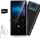 64GB MP3 Player with Bluetooth 5.2, AiMoonsa Music Player with Builtin HD Speaker, FM Radio, Voice Recorder, HiFi Sound, EBook, Earphones Included