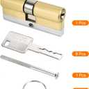 PATIKIL 35/35 (70mm Overall) European Double Lock Cylinder, Door Cylinder Lock with 8 Keys for Wooden Doors, Aluminum Doors