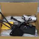 5 Pieces Fireplace Tool Sets, 31 Inch Wood Stove Hearth Accessories Sets, Rustic Fire Pit Set Includes Shovel, Brush, Tongs, Poker, Grabber, Black