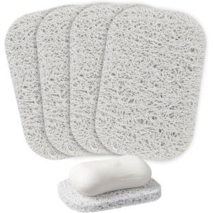 4PCS White Soap Holder PadBPA-Free Savers Pads for Soap Dish,Easy to Clean Soap Lifting Pads Suitable for Shower Kitchen Bathroom Bathroom Travel Hotel Cleaning Products