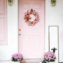 TEMPUS 18" Artificial Valentine's Day Wreath, Pink and Red Heart Berry Wreath for Front Door Wall Party Wedding Decorations, for Girl Friends for Valentine's Day