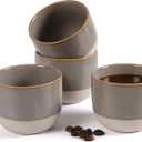 Ceramic Espresso Cups Set of 4, 5oz Espresso Coffee Mugs, Special Glazed Demitasse Cups Expresso Coffee Cup for Espresso Machine (Slate Blue)