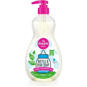 DAPPLE Baby Bottle and Dish Liquid, Fragrance Free Dish Soap, Sulfate-Free, Hypoallergenic, 16.9 Fluid Ounces