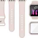 Sport Silicone Band and Case Compatible with Apple Watch Bands 38mm 40mm 41mm 42mm 44mm 45mm 46mm, Waterproof Apple Watch Strap & Screen Protector iWatch Series 11 10 9 8 SE 7 6 5 4 3 2 1 for Women Men