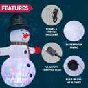 JOIEDOMI 8 FT Tall Christmas Inflatable Snowman Outdoor Decorations, Christmas Blow Up Snowman Yard Decorations with Colorful Projector LED Lights for Xmas Party Yard Outdoor Indoor Garden Lawn Dcor