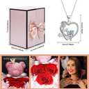 Suturun Preserved Roses Forever Flowers Gifts for Women,Eternal Preserved Rose with Necklace Romantic Gift for Her,Mom,Wife,Girlfriend on Birthday Anniversary