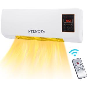 Wall Heater Electric Space Heaters for Indoor Use Large Room 1400w 3s Fast Heating 6H Timer Heater for Office Bathroom with Overheat Protection 2025 New Model