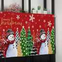 Christmas Tree Valance Curtains Snowman Christmas Kitchen Curtains Window Treatment Holiday Decor Red Black Buffalo Plaid Rod Pocket Valances for Kitchen Bathroom Living Room 54x18 Inch, 1 Panel