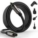 Elecan Optical Audio Cable 30 Ft Digital Audio Toslink Cable Cord-Fiber Optic-Gold Plated-Flexiable&Durable-for Home Theater,Sound Bar,PS4&Xbox-with 4 Right Angled and Mini Toslink Adapters+Ties