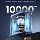 Portable Waist Fan, 40H Cooling Personal Wearable Fan, 5 Speeds 16000RPM Strong Belt F an,10000mAh Portable Fan Rechargeable Hands-free Neck Fan With Flashlight for Work, Outdoor, Travel, Gift for Men (Gray)