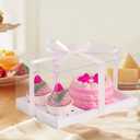 JCD 9 Pcs Cake Cupcake Combo Boxes,1+2 Cupcakes carriers 2 Cupcakes Holes,with 2 Cupcake Holes - Cake and Cupcakes Boxes - Pastry Sweets Bento Box (1+2/9Pcs)